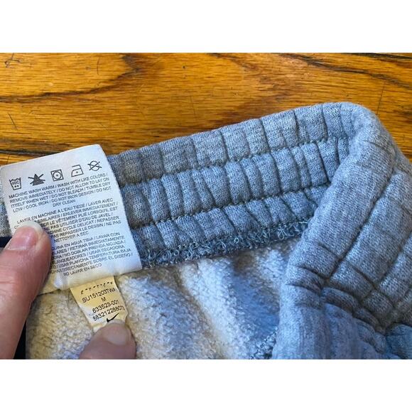 VTG Nike Big Black Swoosh Sweat Shorts Pockets Men’s M Gray Drawstring Pull On - Picture 5 of 10